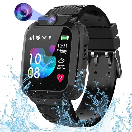 ELEJAFE Montre GPS Enfant, Montre Connectée Enfant Fille Garçon, Montre Intelligente Enfants Anti-Perte de Traqueur de Montre Enfant, Smartwatch avec SOS Téléphone Caméra Réveil pour étudiant Cadeau