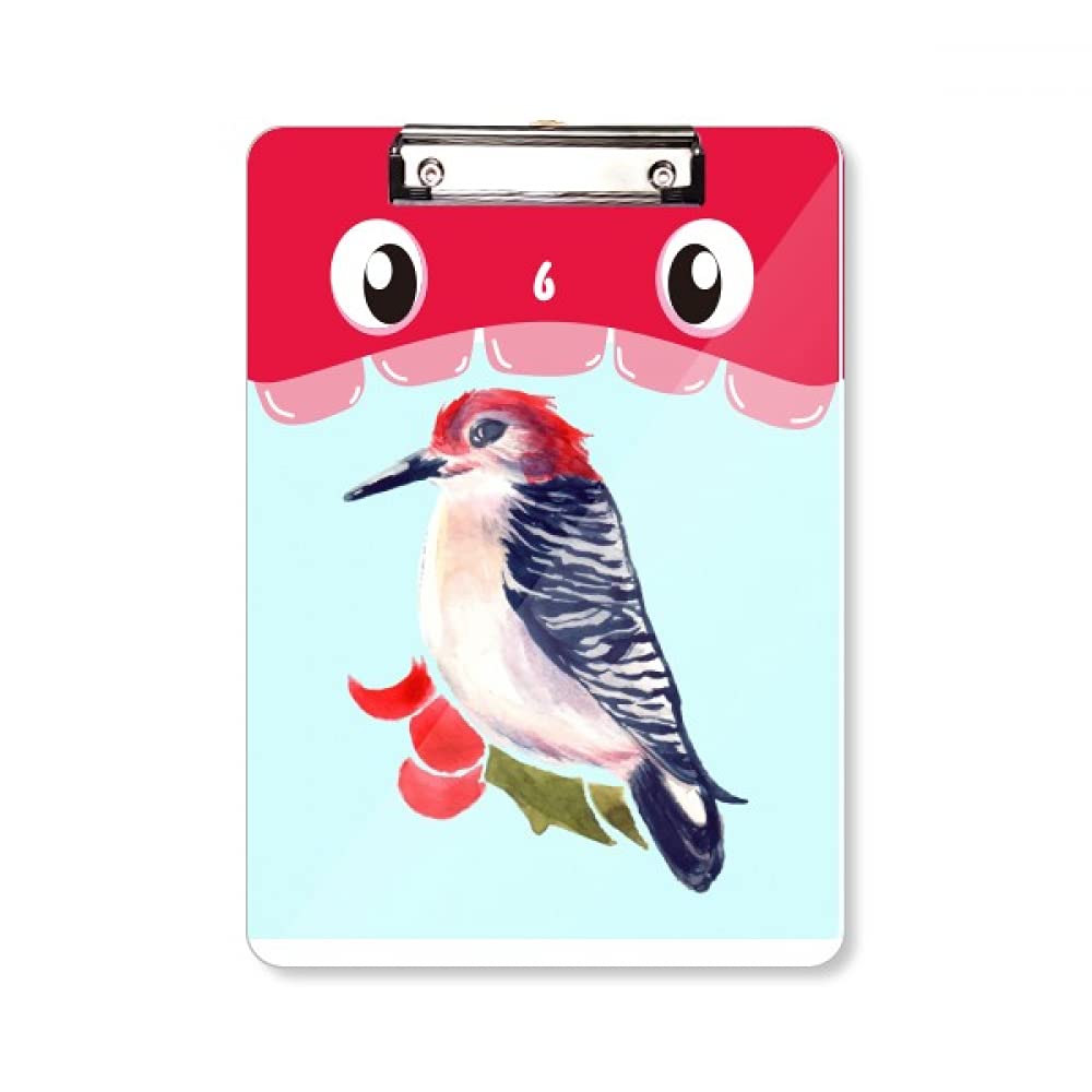Bloc-notes A4 oiseau pie rousse rigide avec dossier à tête plate compacte