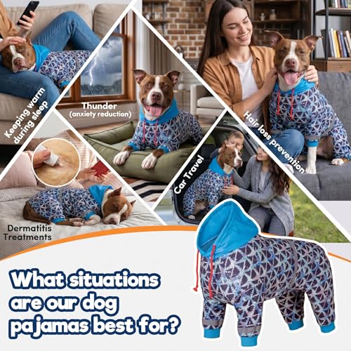 Pijama para perro LovinPet talla XL con capucha ligera miniatura 4
