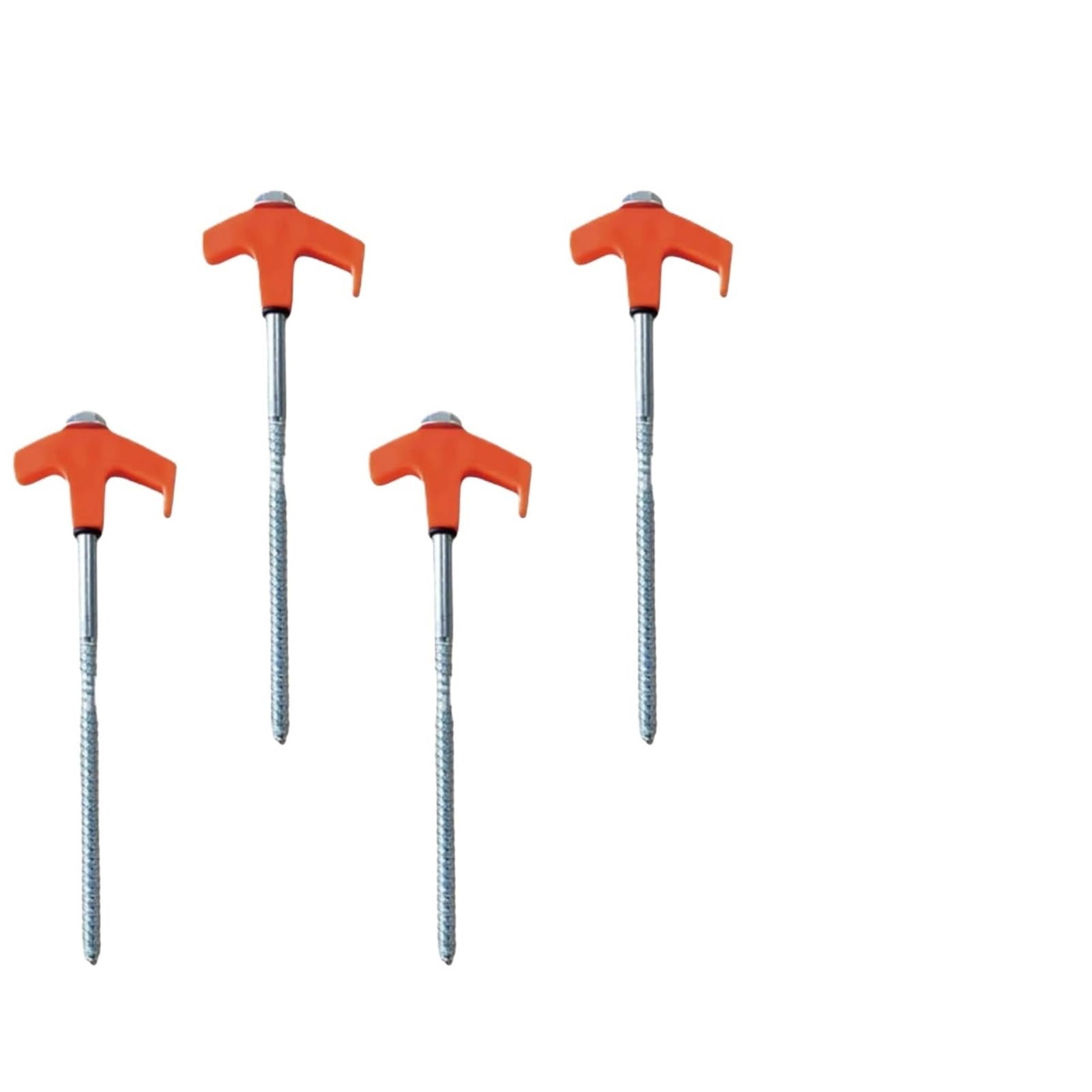 Lot de 16 piquets de tente, piquets d'ancrage au sol filetés en métal pour camping en plein air (rouge)