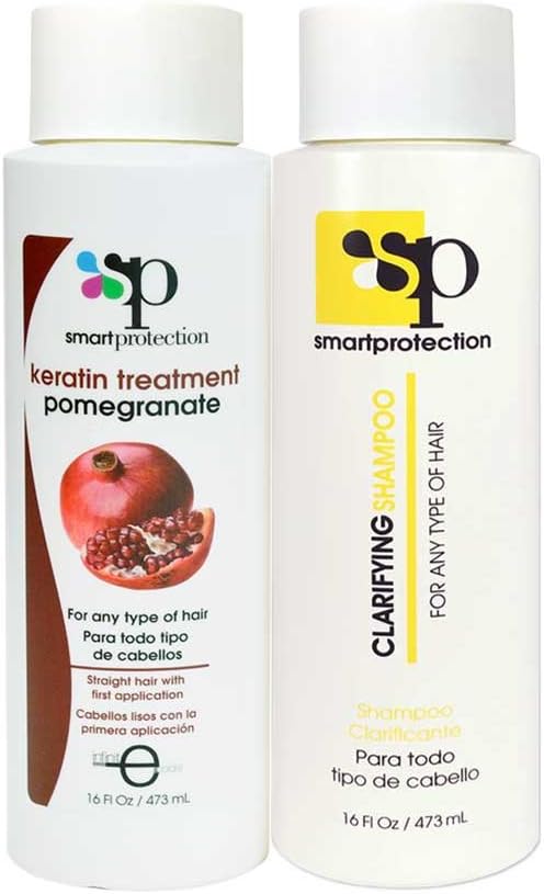 Infinito Colors Pomegranate Soft Strength Keratin Treatment with Clarifying Shampoo 16oz by Smart Protection