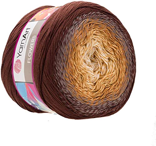 Image of Yarn Art Flowers 55% Cotton 45% Acrylic 250gr 1094yds Multicolor Rainbow Crochet Sport Yarn (284)