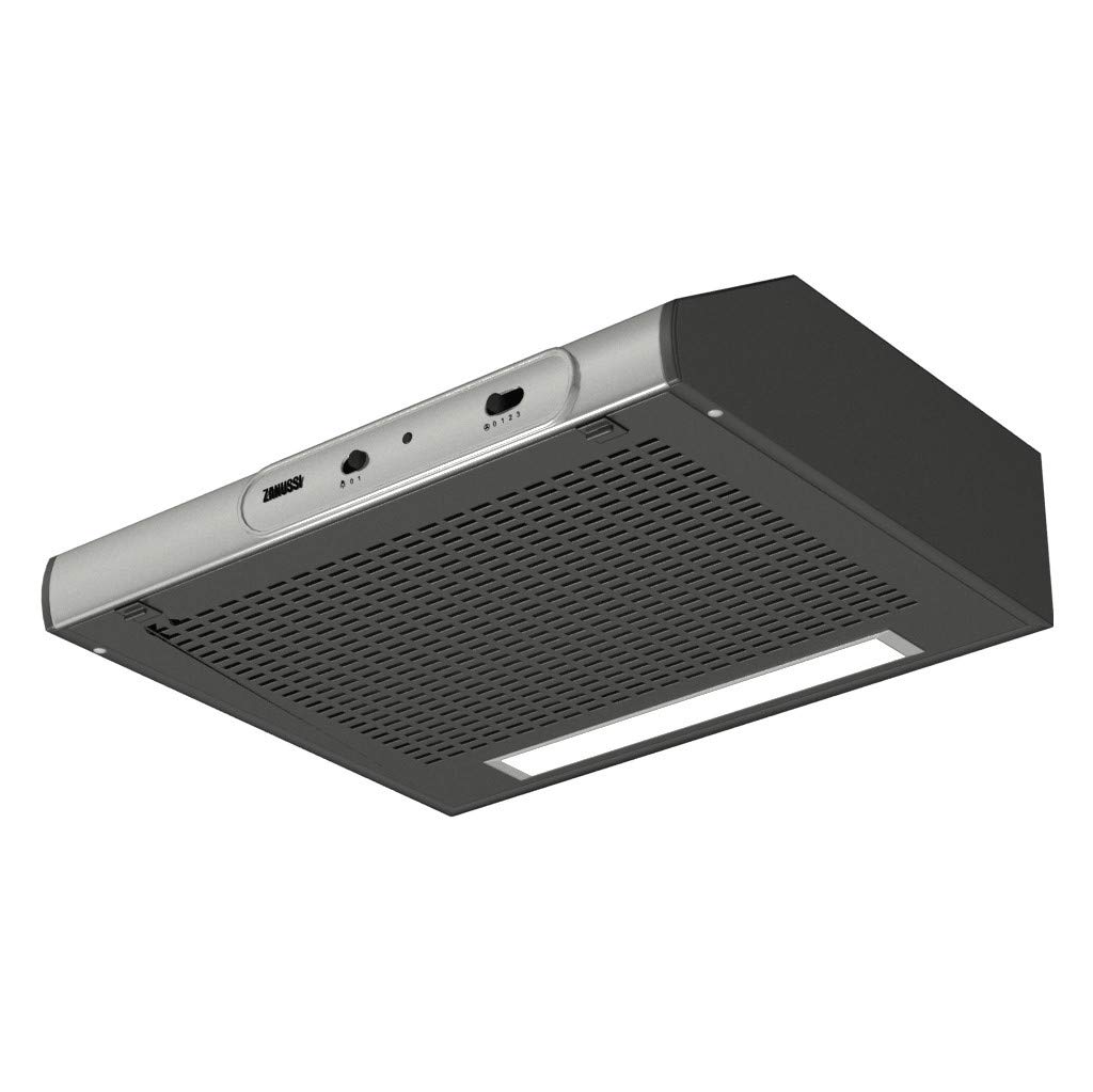 Zanussi ZHT631X Telescópica o extraplana Negro, Acero inoxidable 220m³/h D - Campana (220 m³/h, Canalizado/Recirculación, F, E, D, 67 dB)