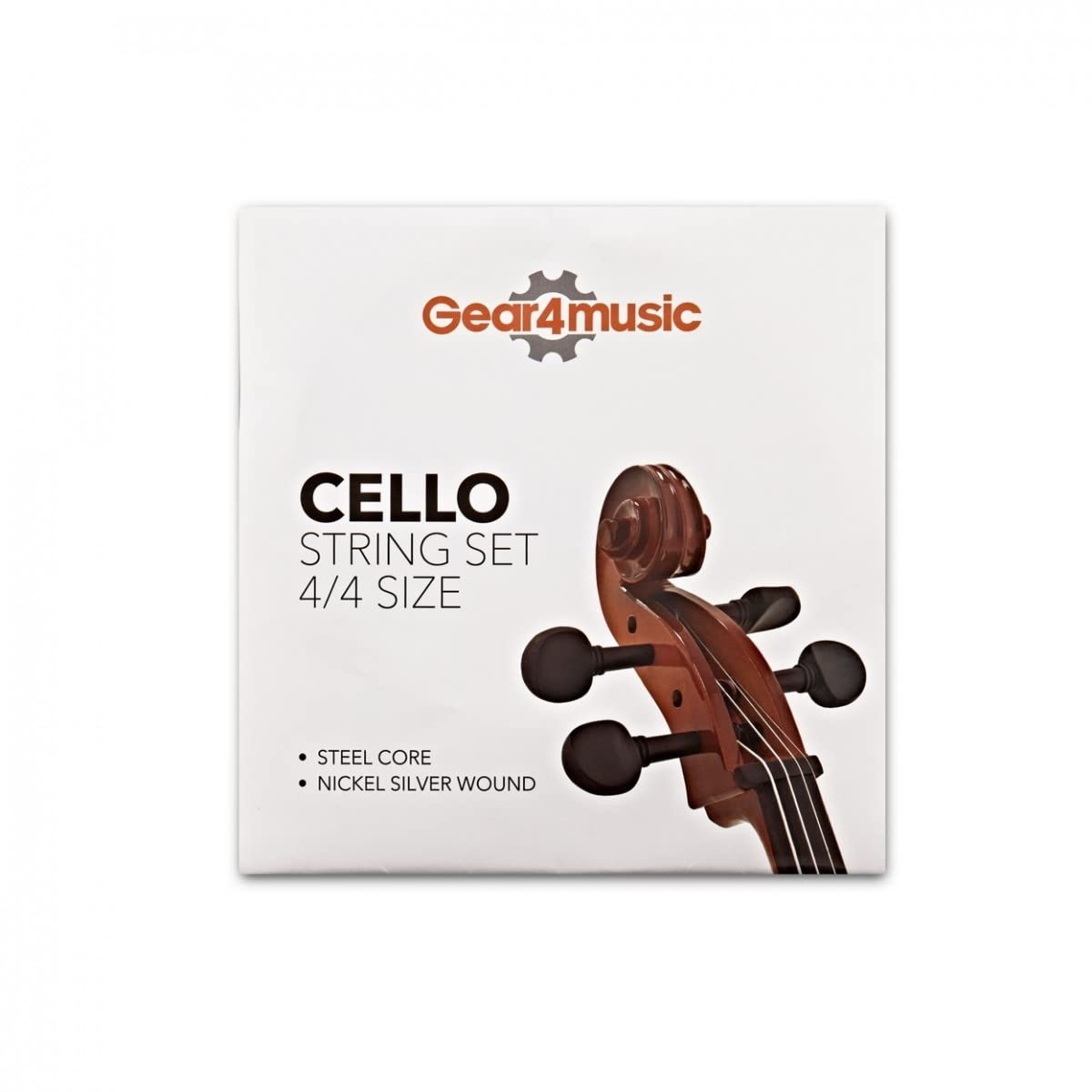 Gear4music Jeu de cordes de violoncelle taille 4/4 | Cordes de violoncelle durables, idéales pour débutants, âme acier avec enroulement nickel chrome longue durée