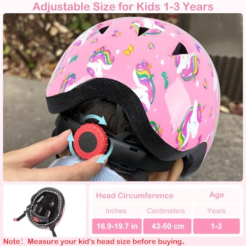 Image of Toddler Helmet, Baby Infant Kids Bike Helmet for Kids Age 1-3 /2-4 /3-5 /5-8 Adjustable Toddler Bike Helmets for Boys Girls for Scooter Skateboard Cycling
