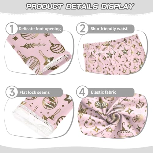 senya Girls Printed Leggings Yoga Pants Pink Christmas Light Pattern for Kids in 4t to 10 Years, 4T3