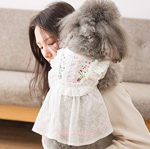 95 Off Igughi 犬服 ワンピース 春夏 レース ドッグウェア 女の子 ドレス かわいい おしゃれ 花刺繍 袖なし 小型犬 中型犬 猫 洋服 ペット服 通気 お姫様 散歩 お出かけ 記念撮影 白 ホワイト ｌ Correiodecarajas Com Br