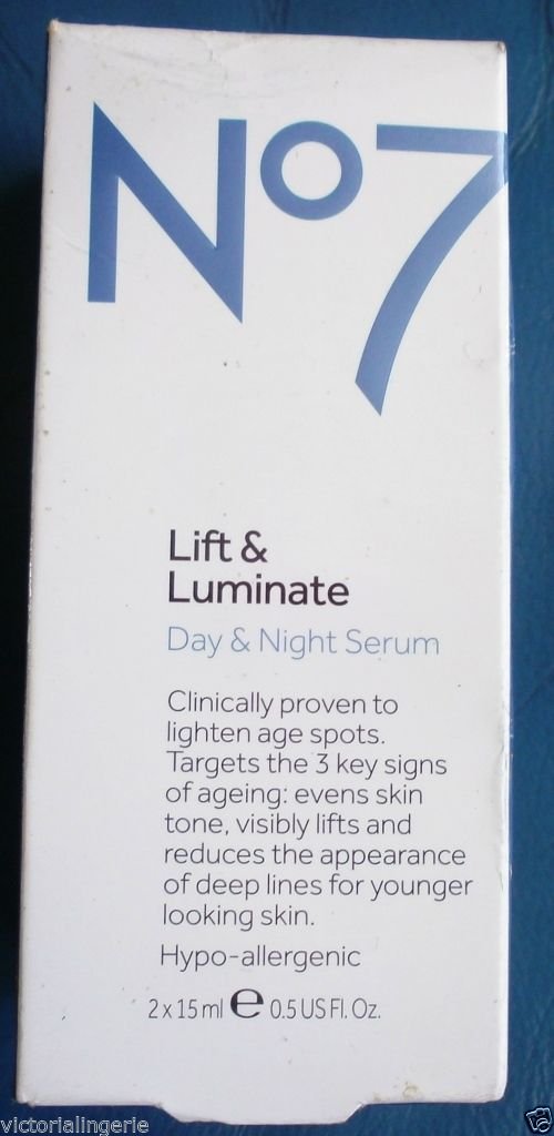 BOOTS No7 LIFT AND LUMINATE DAY & NIGHT SERUM (5469) 2 x 15ml 30ml NEW BNIB by No7