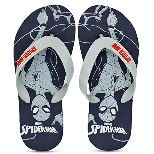 Image of Kidsville Spiderman Printed Blue Flipflops for Boys