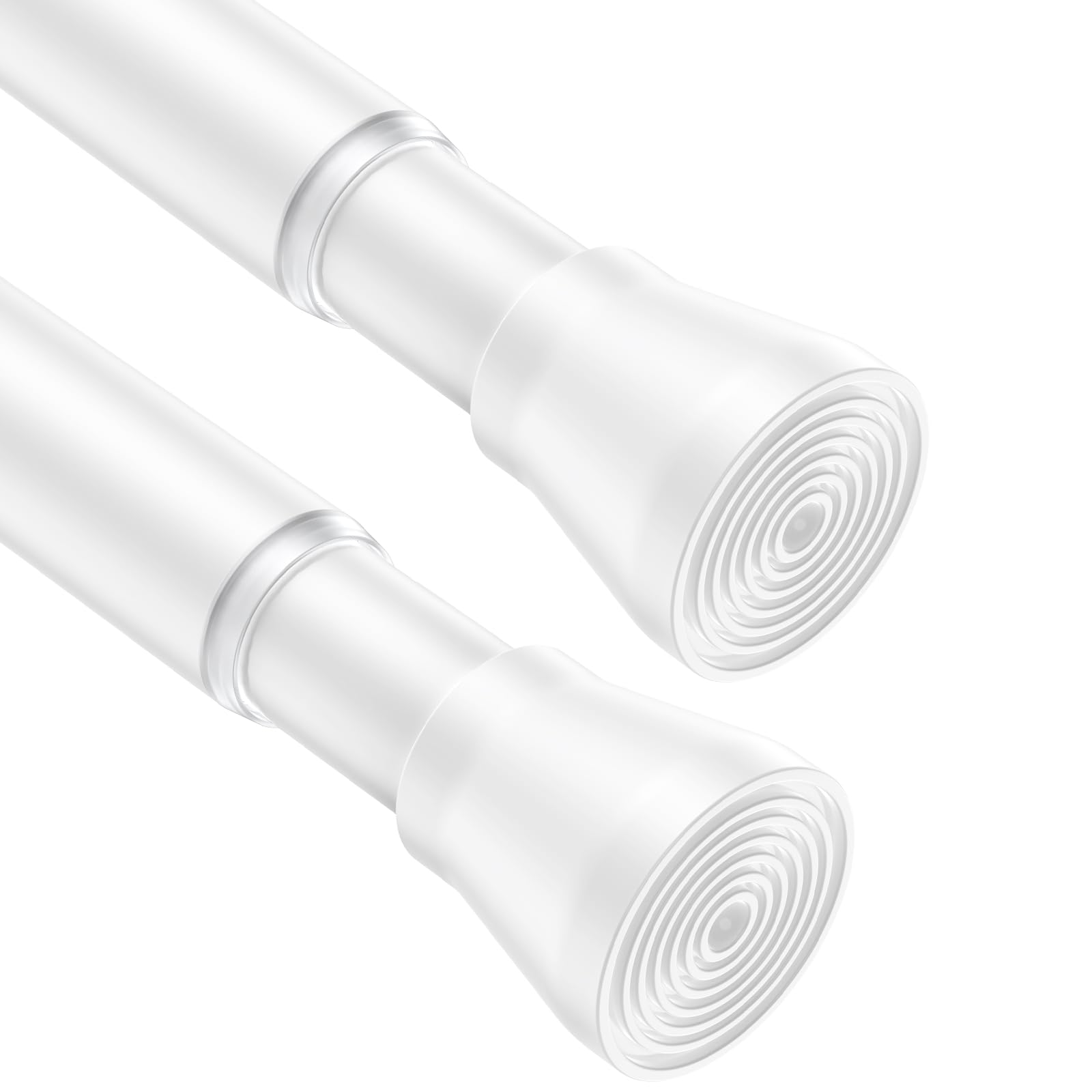 AIZESI Lot de 2 tringles à rideaux extensibles à ressort de 71 à 122 cm, tringle à rideaux réglable antidérapante, sans perçage pour fenêtre, salle de bain, porte - Blanc