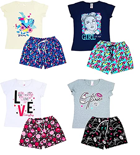 Kit com 5 Conjunto Infantil Juvenil Menina - Verão - 1 ao 16