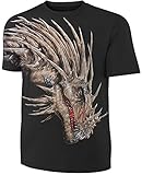 Ein Dorn Drachenkopf Tiermotiv T-Shirt Drachenkopf Allprint Schwarz Größe L