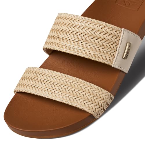 Image of REEF Vista Braid II Women's Fashion Slide Sandal, Vegan Leather Strap, Ultra Soft Cushion Footbed
