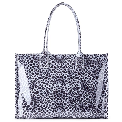 Image of KALIDI PVC Tote Bag Women's Kraft Paper Work Handbags Purses with Top Handle