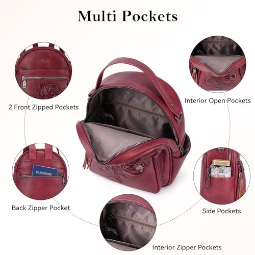 Image of Mini Backpack Purse for Women,Vegan Leather Small Backpack for Daily | Embossed Lightweight Water-Resistance Travel Mini Fashion Daypack Bag,Ladies Casual Backpack Purse Gift Choice for Women