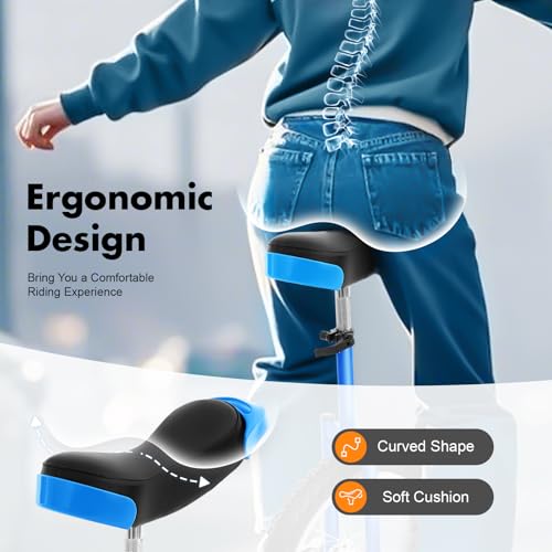 Image of DYNAMI Unicycle with Excellent Steel Frame,Leakproof Tire,Adjustable Height,Curved PU Seat,Mute Bearing,Anti-Slip Designs,for Outdoor Sports Fitness Exercise