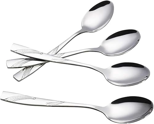 Miniatura 7 de Bringer Juego de 12 cucharas de postre, acero inoxidable, 6.6 pulgadas