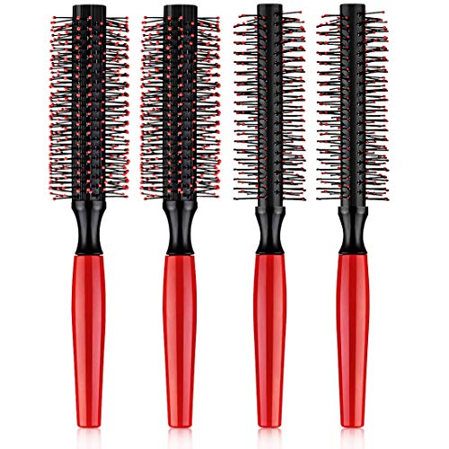 4pcs Quiff Roller Round Hair Brush, Vent Hair Brush Hair Styling Brush, Anti-Static Quiff Brush, Non-Slip Vent Brushes Hair Brushes Comfortable Quiff Comb Hairbrush for Blow Drying, Styling & Solon