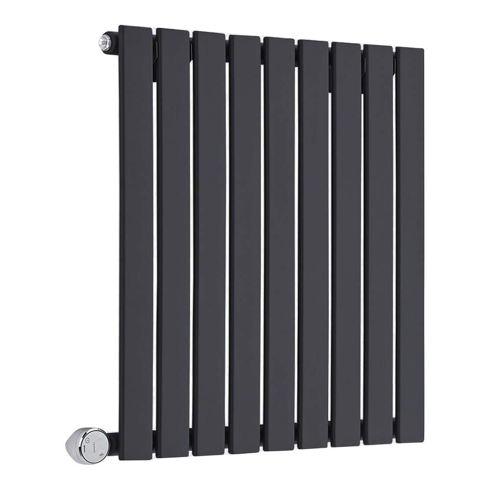 Milano Alpha 600W Anthracite Horizontal Single Flat Panel WiFi Electric Radiator - 635mm x 630mm