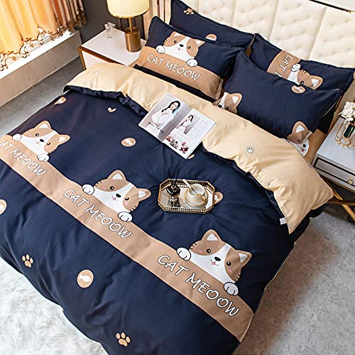 Housse de couette en coton lavé 3 pièces pour lit 1m20 | Confort doux