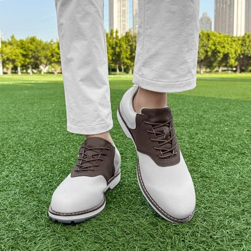 Męskie Buty Golfowe, Skórzane Biznesowe Buty Golfowe Bez Kolców, Klasyczne, Oddychające, Antypoślizgowe, Codzienne Tenisówki Do Gry W Golfa