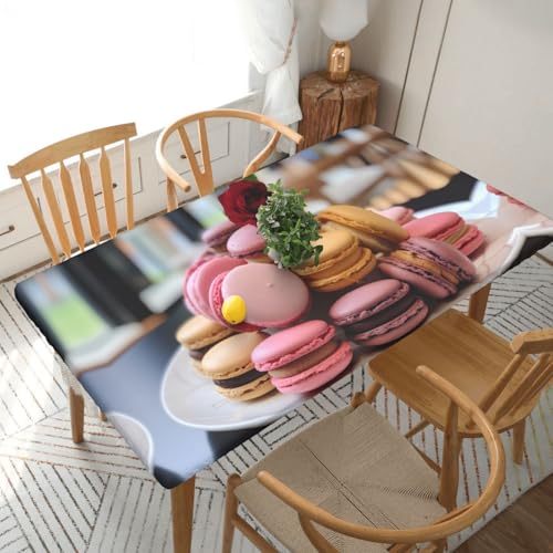 WapNo Nappe rectangulaire macaron dessert 1,5 m nappes pour fête, salon, banquet, mariage