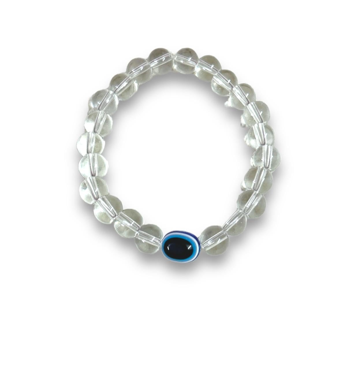 Evil Eye Bead Bracelet for Both Women and Men, Black, Stretch Fit (Transparent) (B0D58KK8S5) Amazon Price History, Amazon Price Tracker
