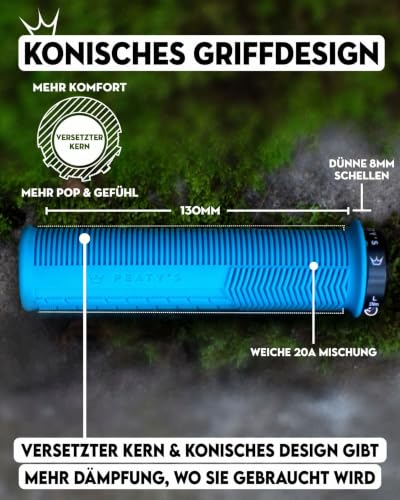 Peaty's Monarch Grips Fahrradgriffe - Knurl Fahrrad Lenkergriffe, Fahrradgriffe Ergonomisch für Komfort, Fahrrad und MTB Griffe… – Ansicht 4