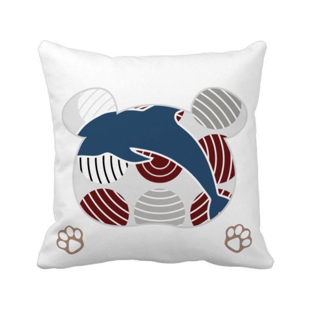 Housse de coussin dauphins deco marine taie oreiller carree geometrique
