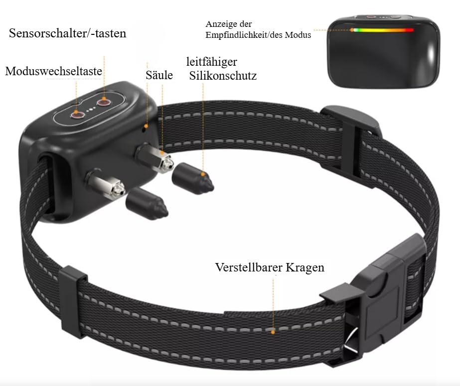 Emmalove - Tierfreundliches Halsband 2.0 (Schwarz)