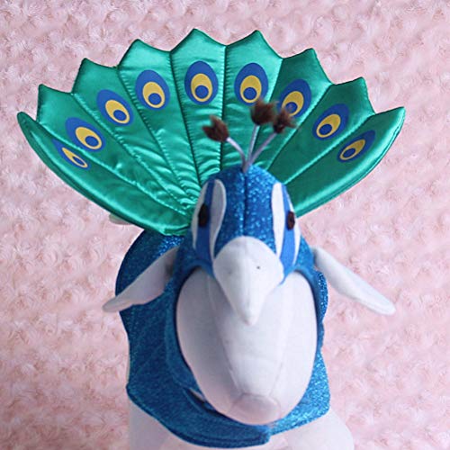 Popetpop dog peacock costume-pet costumes for cats peacocks halloween costumes with hat funny bird costume for small dogs and cats-blue 5 Popetpop dog peacock costume-pet costumes for cats peacocks halloween costumes with hat funny bird costume for small dogs and cats-blue - image 6
