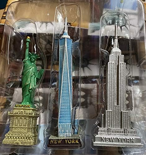 Monkey King MK Set of 3 NYC Statue of Liberty, Empire State Building and Freedom Tower Statue Figures Collection Souvenirs (5 Inches Tall)