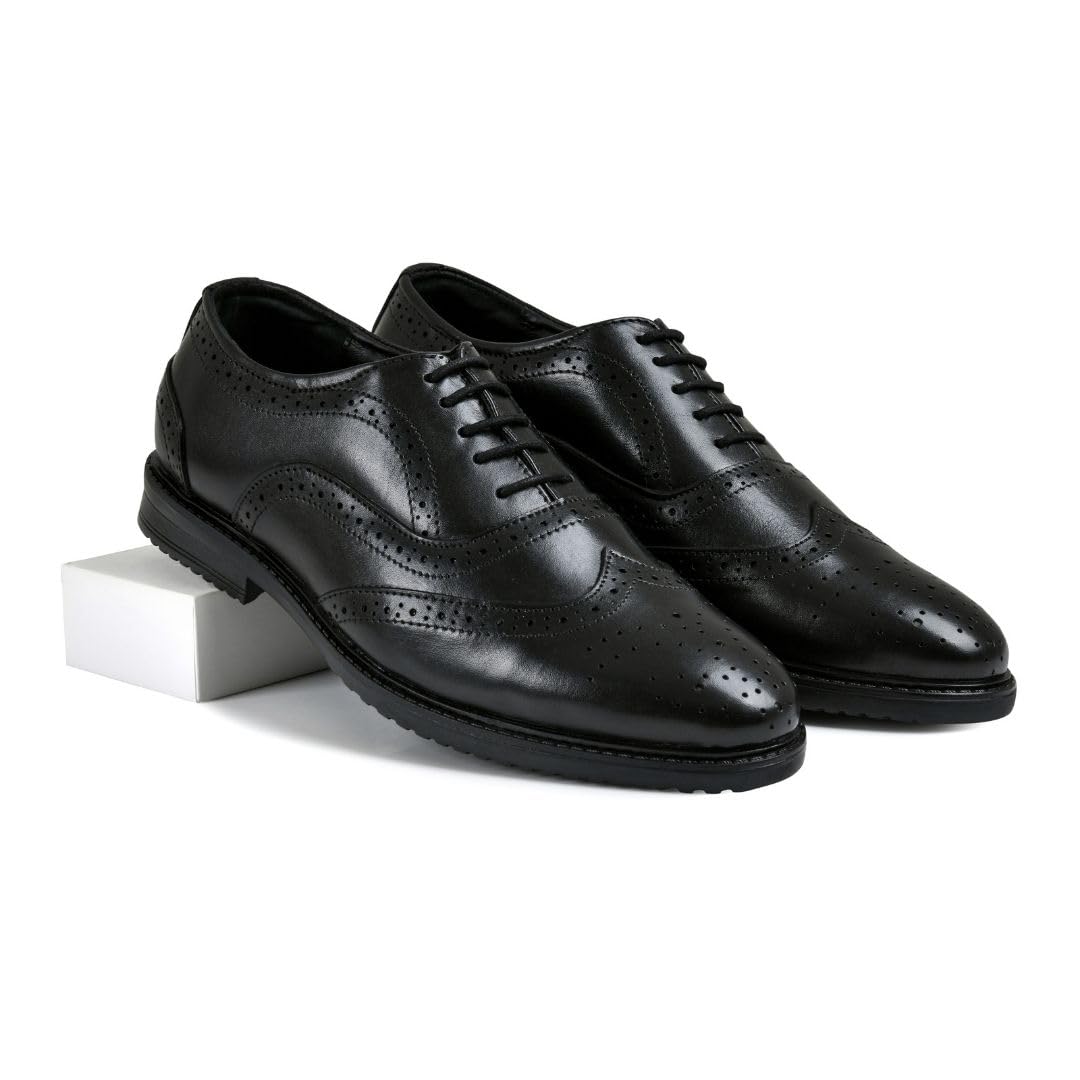 Men's Brown Brogue Shoes | Premium Formal Shoes | Genuine Leather Handcrafted Wingtip Stylish Footwear for Office, Business and Weddings - Brown-image-40