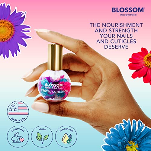 Blossom Hydrating, Moisturizing, Strengthening, Scented Cuticle Oil, Infused With Real Flowers, Made In Usa, 0.42 Fl. Oz, Grape #TOP2