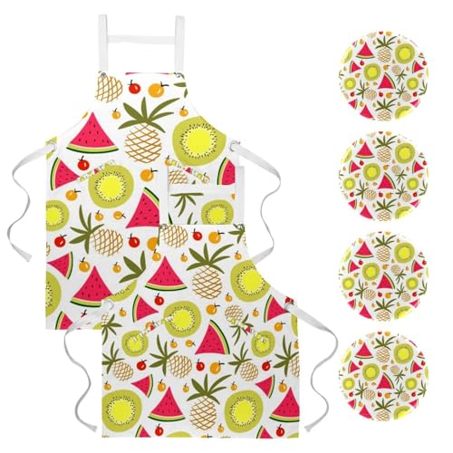 Tabliers de cuisine fruits d'été pour la pâtisserie en famille et le nettoyage