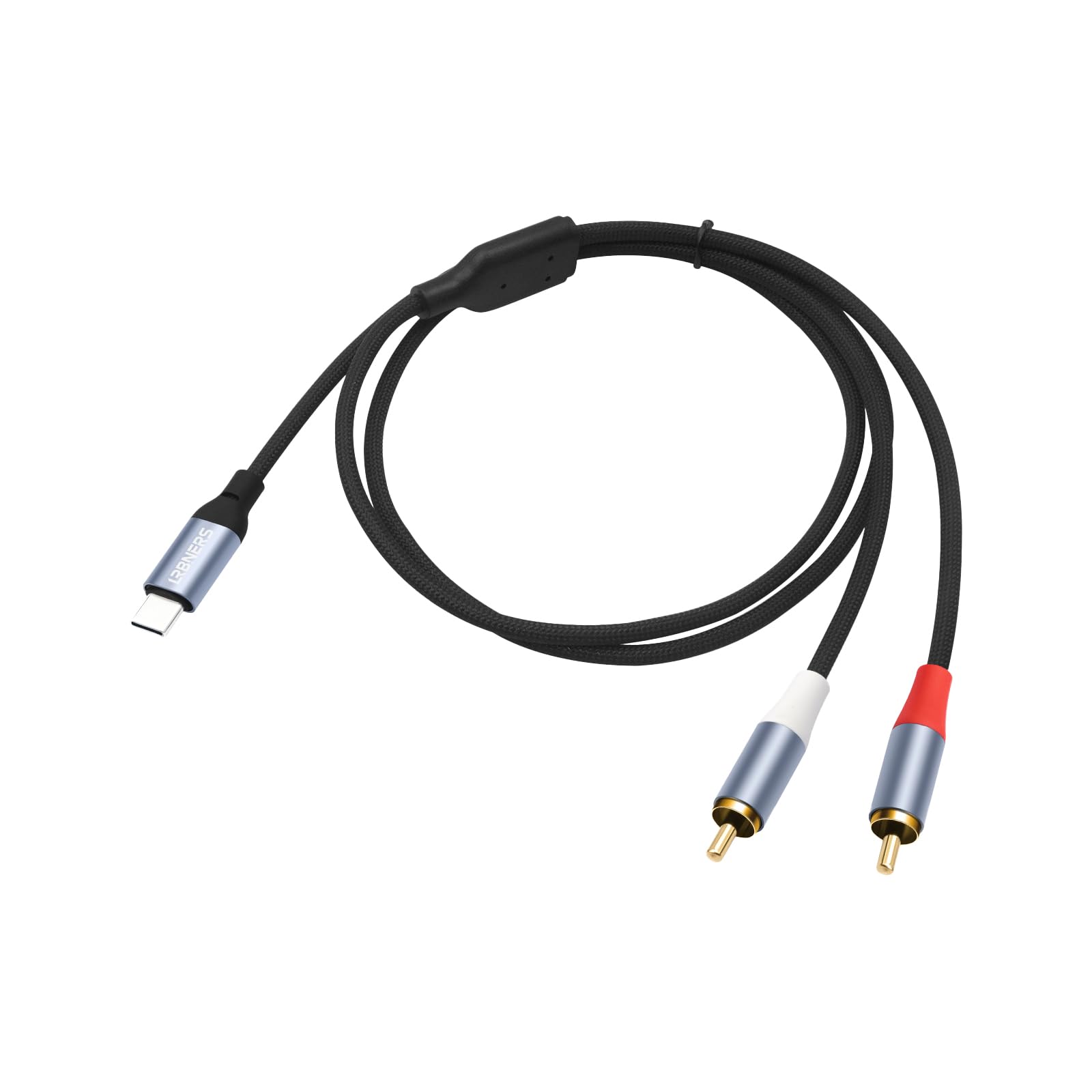 Cable USB-C a RCA dual de 6.6 pies, cable de audio digital a analógico con chip DAC, conectores RCA chapados en oro, doble blindaje para audio doméstico, tocadiscos, amplificadores