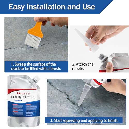 Image of Cement Crack Sealant,Premium Concrete Crack Filler, Waterproof Repair Sealant, Weather-Resistant Caulking Glue, Quick-Drying Sealing Adhesive for Concrete(2 pcs)