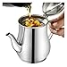 Öl Suppe Sieb Tasse,Ölkännchen Küche Olivenöl Ölbehälter Sieb, Ölspender Metall, Fritteuse Fettbehälter Mit Sieb Vintage,Fettabscheider Speiseölkanne Edelstahl,ölsieb Topf Fettkanne (Size : 0.5L)