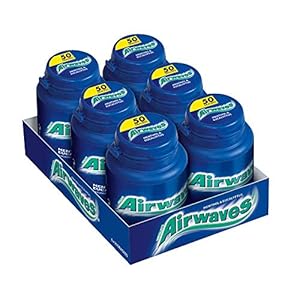 Airwaves Kaugummi | Menthol & Eucalyptus | Blau, zuckerfrei | 6 Dosen (6 x 50 Dragees)