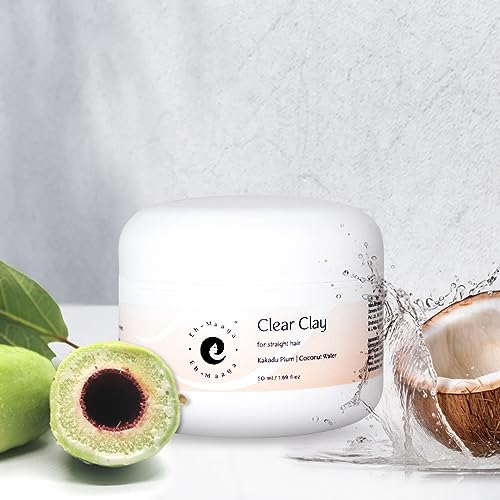 Eh-Maaya Clear Clay for Straight Hair Mask 50 ml | Kakadu Plum & Coconut Water Smoothen Hair Texture, Hydrates & Cleans Scalp | Made Safe