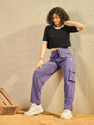 Image of Modeve Women's Cargo Style Track Pants - Summer Cotton Blend