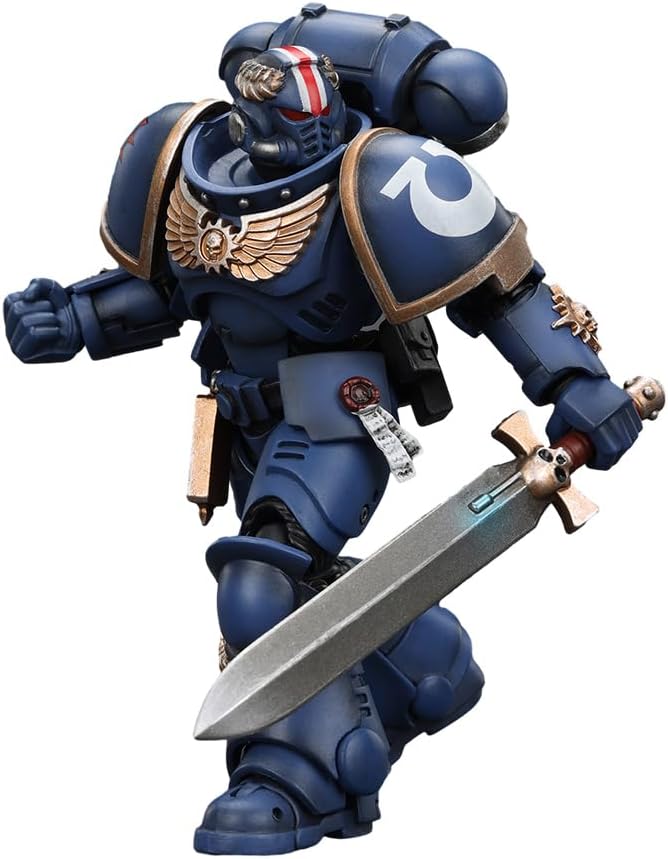 JOYTOY Warhammer 40k 1:18 Action Figure - Ultramarines - Primaris Lieutenant Argaranthe - Wielding a Power Sword - 4.72" Collectible Mecha Model JT4065