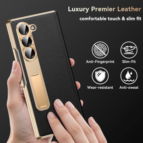 Libeagle for Samsung Galaxy Z Fold 6 Case, Leather & Stand Slim Case, Black by Libeagle - Used condition - Image 2