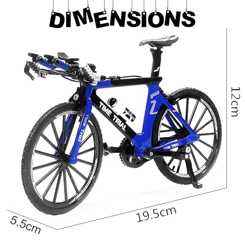 Image of VGRASSP 1:8 Scale Die Cast Racing Bicycle Toy for Kids - The Alloy Metal Off-Road Decorative Showpiece Realistic Design Bike Features Moveable and Rotating Handle, Wheels, Pedals (Blue)