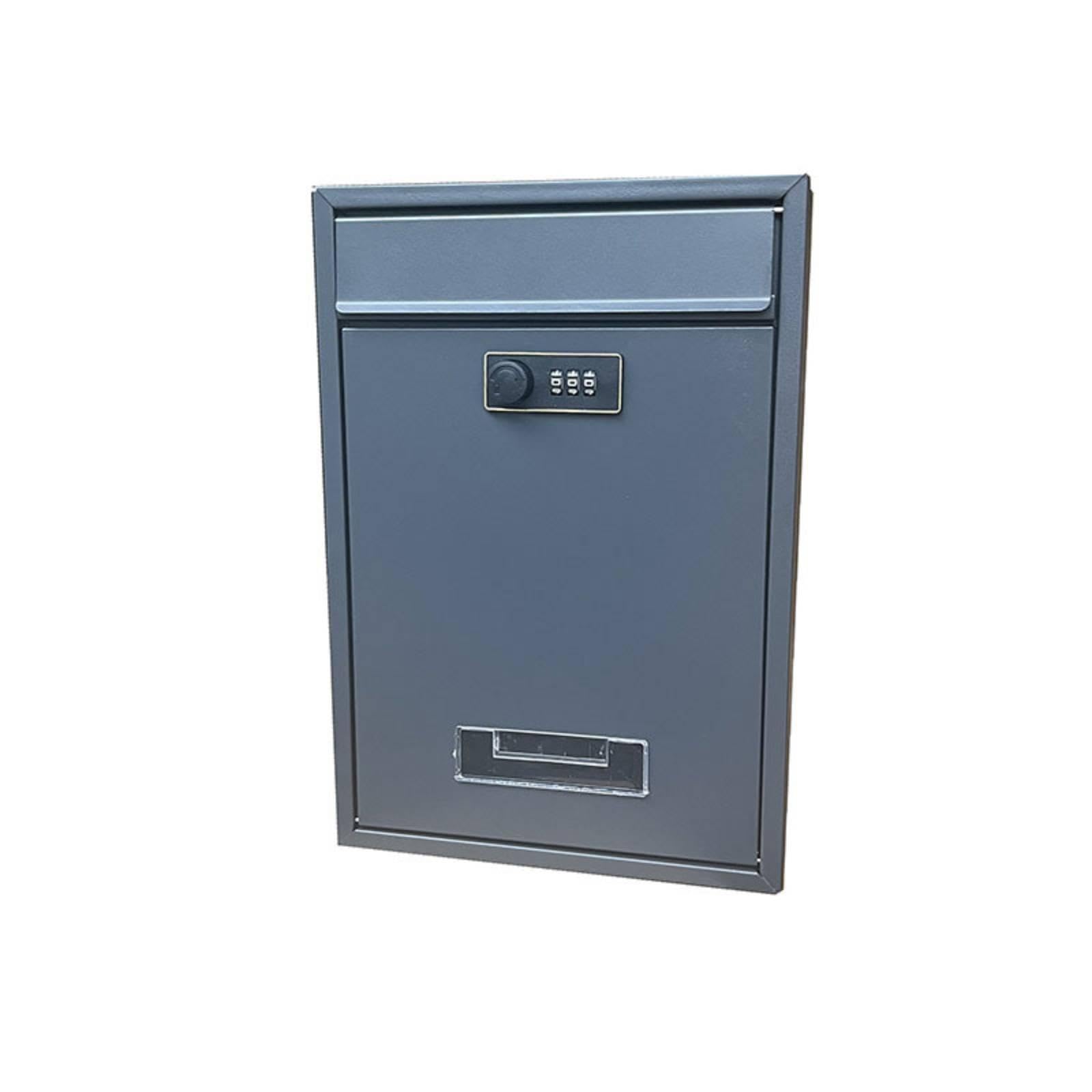 Locking Wall Mailbox Security Mailbox with Combination Lock Outdoor Secure Letterbox for Homeowners, Home Entrance, Porch, Gate Gray Matte-image-45