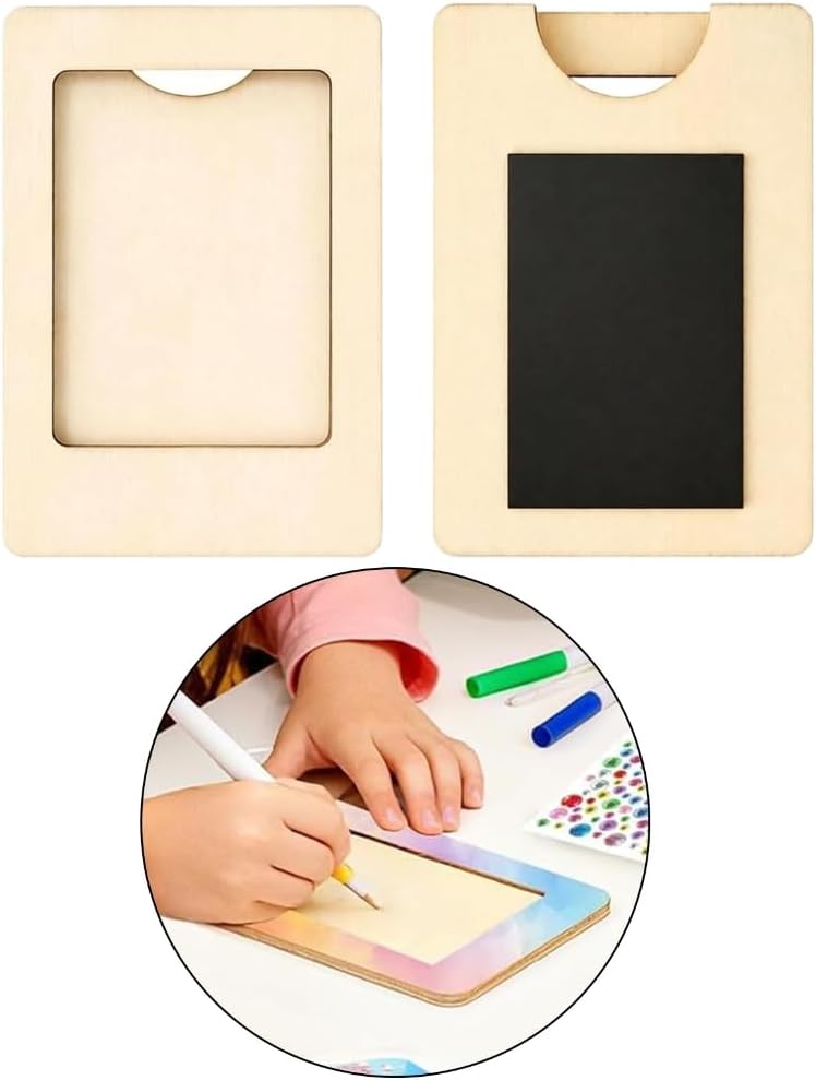 16 Pack Mini Unfinished Magnetic Picture Frame Wooden Photo Display Holder