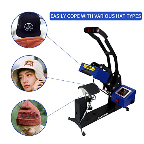 Maikesub Hat Heat Press Machine 6X3.2Inch Curved Element Cap Heat Press Clamshell Design Heat Press For Hats Rigid Steel Frame No Stick Digital Lcd Timer And Temperature Control #TOP2