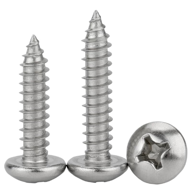 SS316 Stainless Steel M2.2 M2.9 M3.5-M6.3 Phillips Pan Head Self Tapping Screws (100,M4.8 x 22mm)