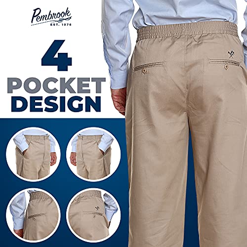Pembrook Mens Elastic Waist Pants for Seniors - Adaptive Mens Pants for Elderly with Zipper and Button - Image 5