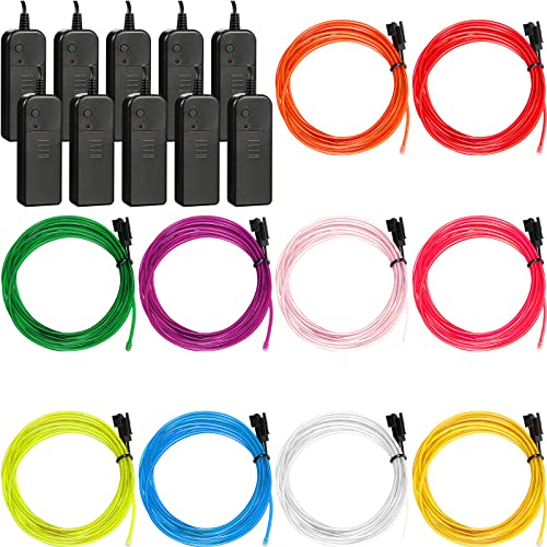 Image of Hortsun 15 Pack 7ft El Wire Neon Light